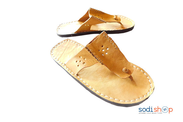 Chaussure pour homme Tapette en cuire Jaune – Image 2