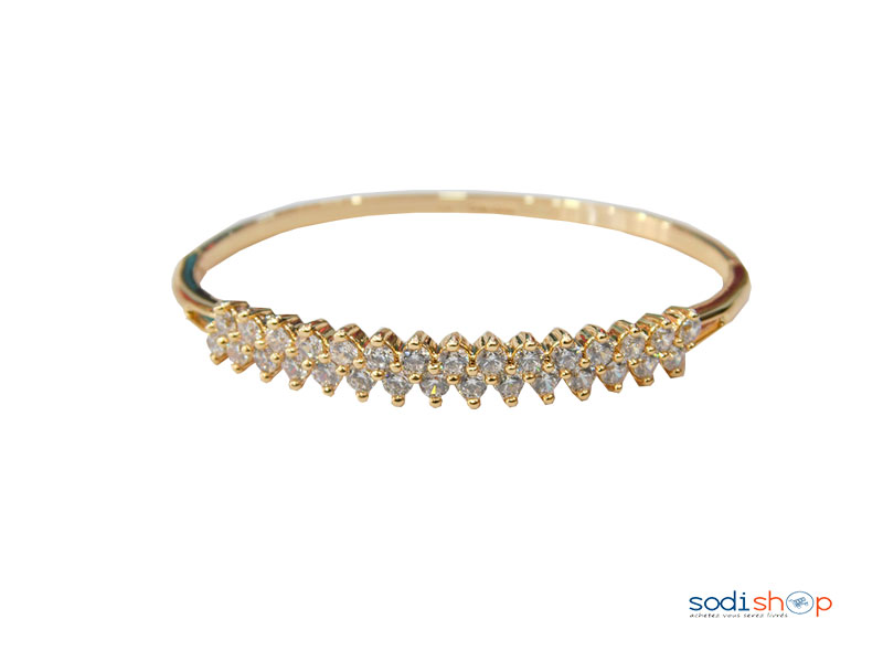 Bracelet pour Femme doré strasse en pierre – Image 2