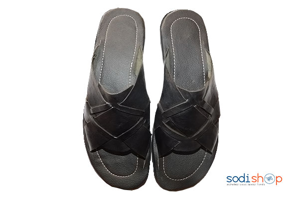 Chaussure pour homme Tapette en cuir noir