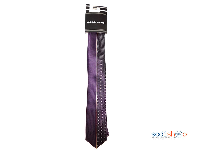 Cravate couleur violet avec rayure pour Homme