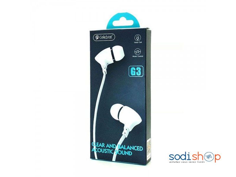 Ecouteur Earphone - haute définition - intra auriculaires - Celebrat G3
