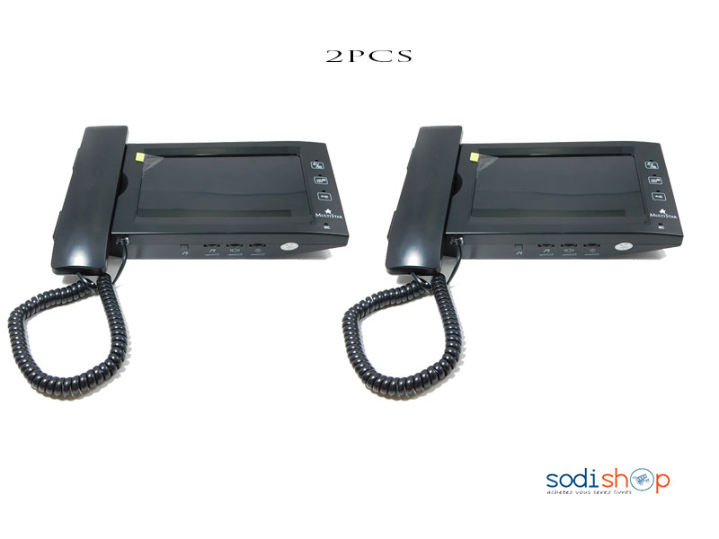 Vidéo Door phone en couleur sans fil et Main libre +Multistar MS 2722 Double écran