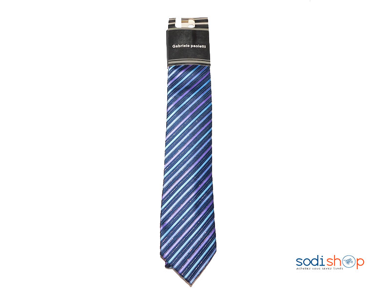 Cravate couleur Bleue Marine +rayure pour Homme