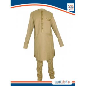 Sodifni - Costume Africain ou Kiba fusion veste et boubou traditionnel - manches longues - Sodi0022