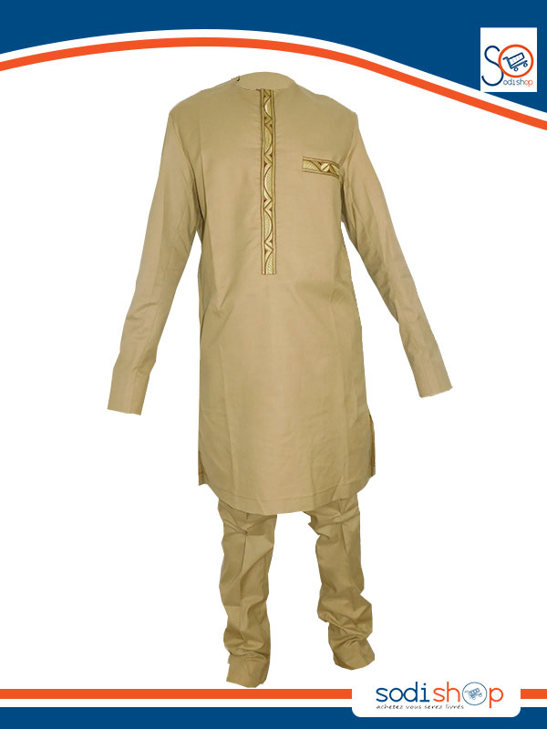 Sodifni - Costume Africain ou Kiba fusion veste et boubou traditionnel - manches longues - Sodi0022