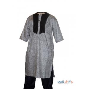 Sodifini - Ensemble Homme style Africain avec tissu leger  Manche courtes - MJ0021
