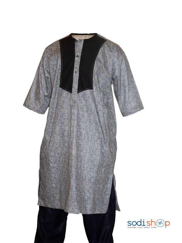 Sodifini - Ensemble Homme style Africain avec tissu leger Manche courtes - MJ0021