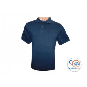 Polo Homme près du corps en coton couleur bleue-BO0019
