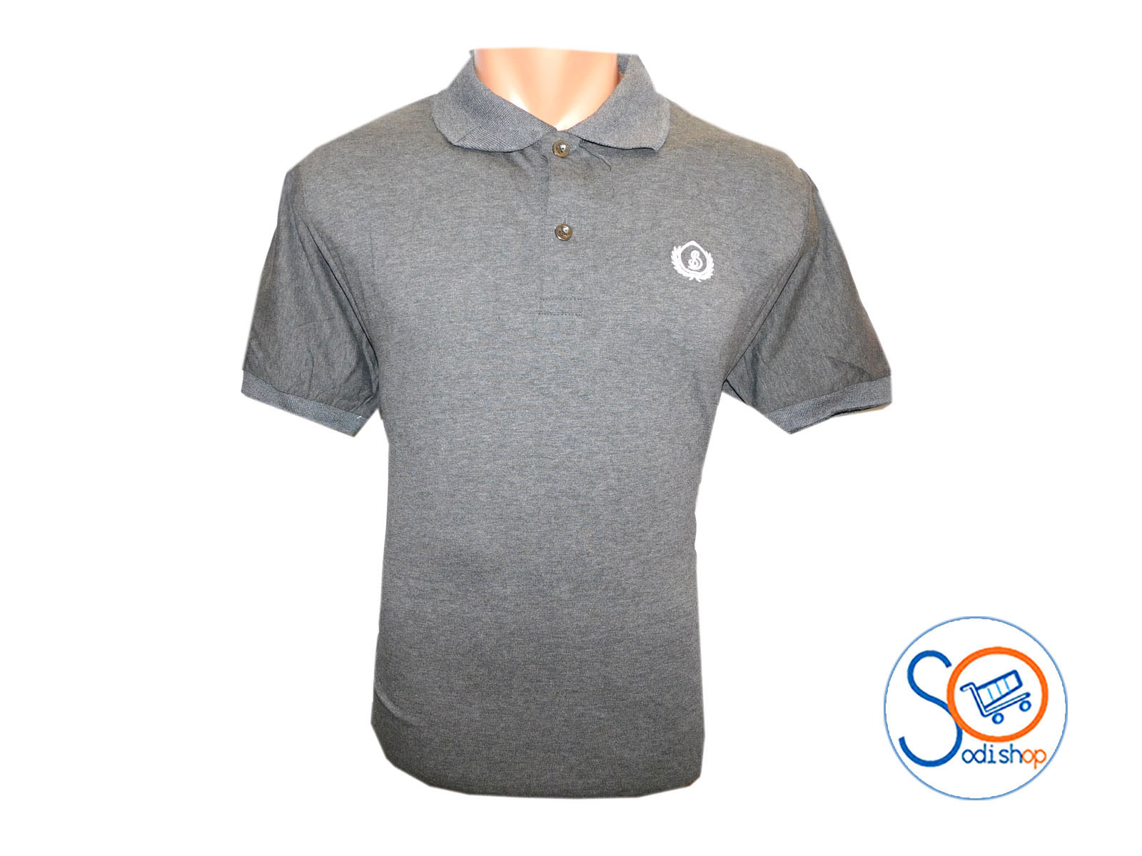 Polo class homme pres du corps en coton gris BO0019