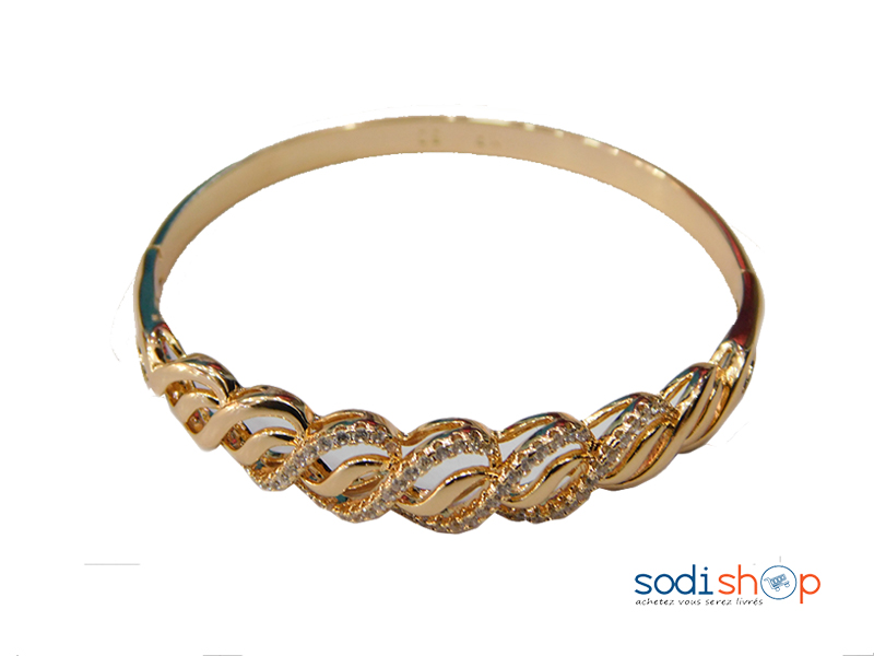 Bracelet strass en doré plaque or – Image 2