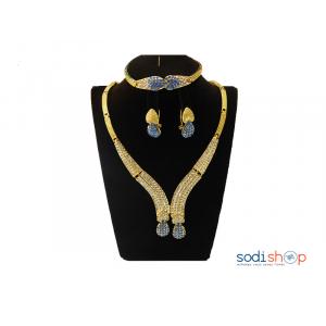 Ensemble de Bijoux luxe +2 boucle d’oreille - Bracelet -plaqué or