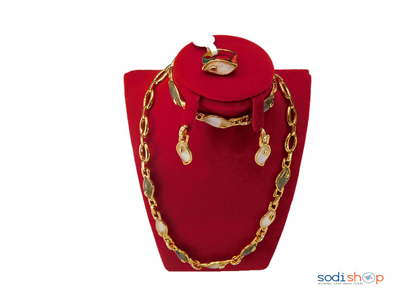 Ensemble de Bijoux en pierre doré- plaqué or – Image 2