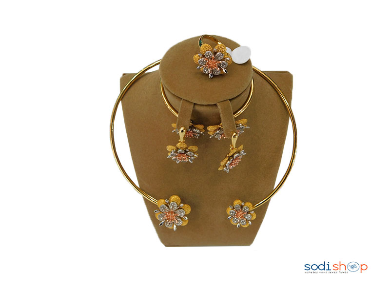 Ensemble de Bijoux classe+ 2 boucle d'oreille - plaqué or
