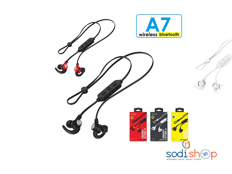 Ecouteur Earphone Bluetooth Celebrat A7 avec bases et haute qualité sonore Sodi00H – Image 2