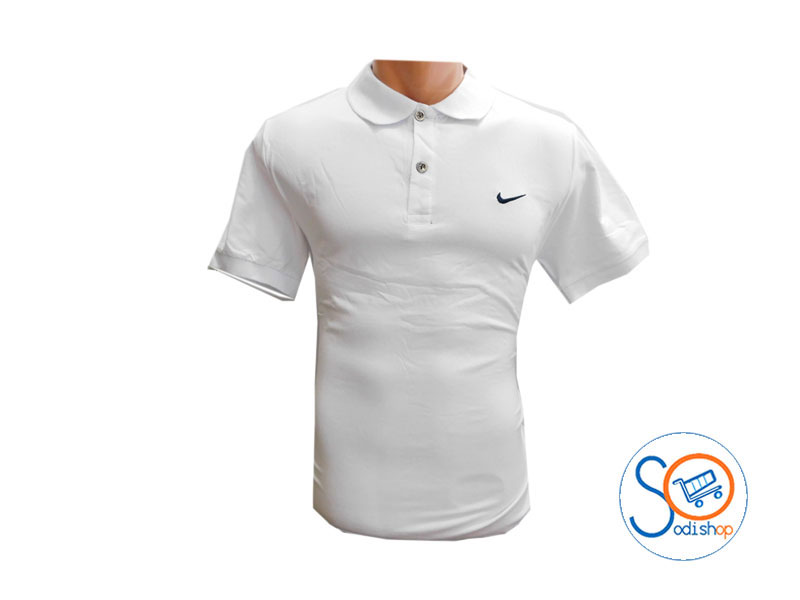 Polo class Nike en coton manches courtes blanc - BO0019