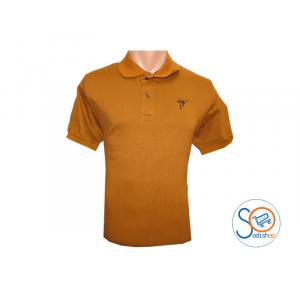 Polo class en coton manches courtes - marron clair- BO0019