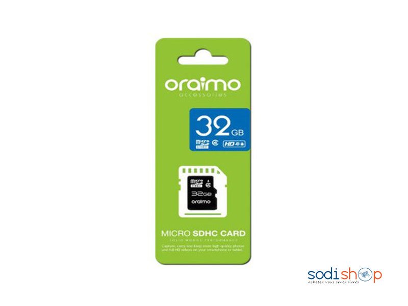 Carte mémoire Oraimo capacité de stockage 32Go
