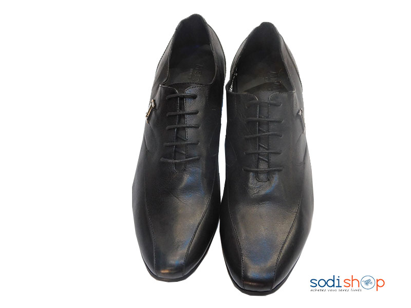 Chaussure Soulier Pour Homme en Cuir Couleur Noire à Lacet PL0034