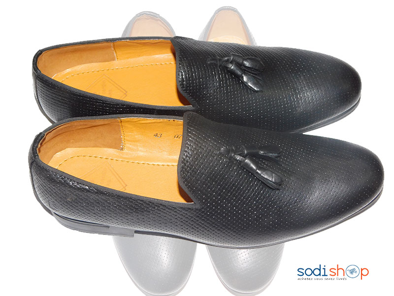 Chaussure Soulier en Cuir Couleur Noire Pour Homme PL0034 – Image 2