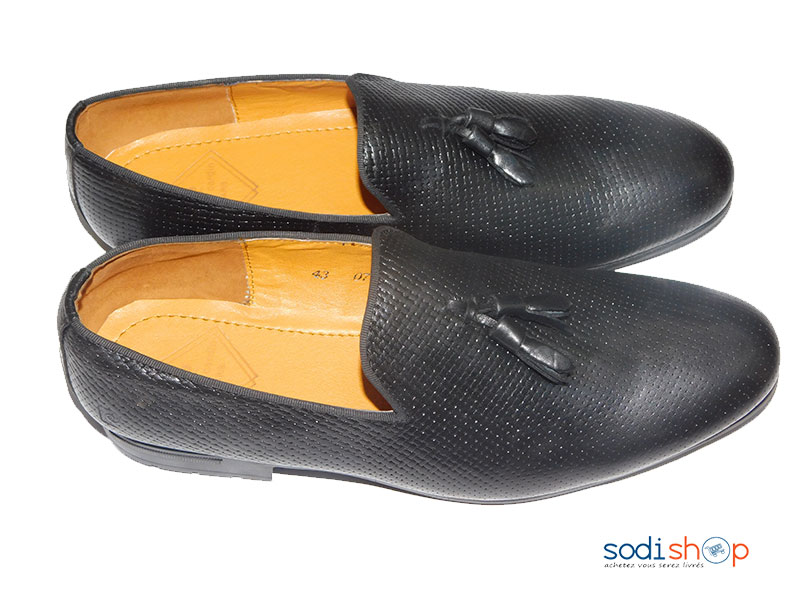 Chaussure Soulier en Cuir Couleur Noire Pour Homme PL0034 – Image 3