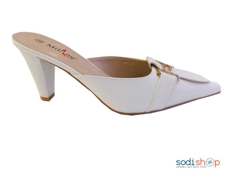 Escarpins à Talon Couleur Blanche Pour femme Milano 1807- MI0023 – Image 3