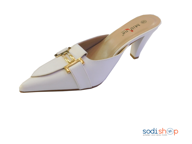 Escarpins à Talon Couleur Blanche Pour femme Milano 1807- MI0023 – Image 2