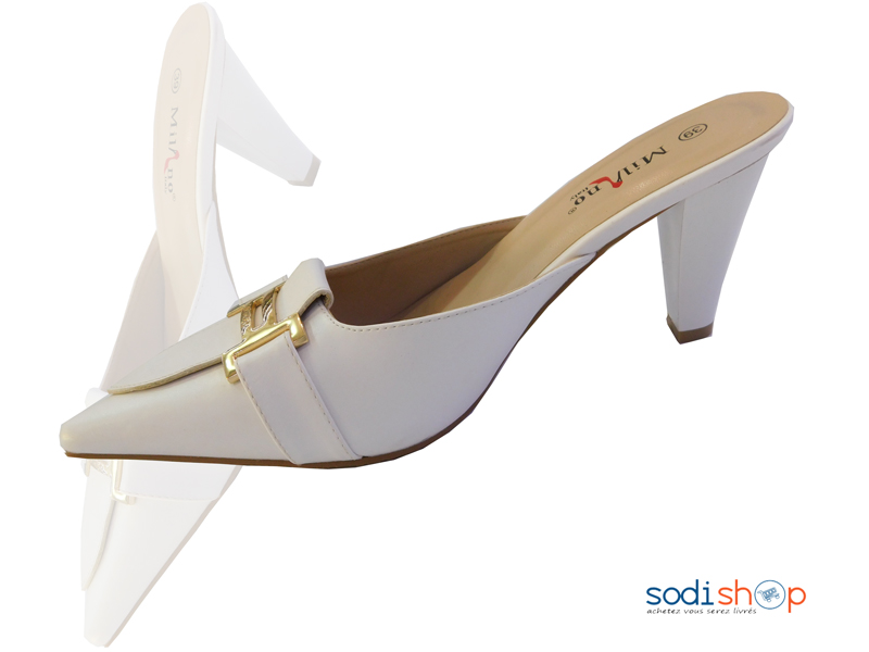 Escarpins à Talon Couleur Blanche Pour femme Milano 1807- MI0023
