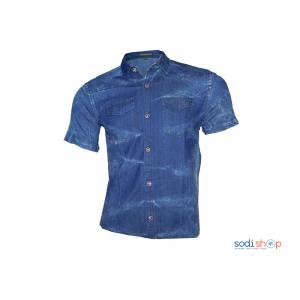 Chemise en Jean Pour Homme Manche Courte Couleur bleue PL0034