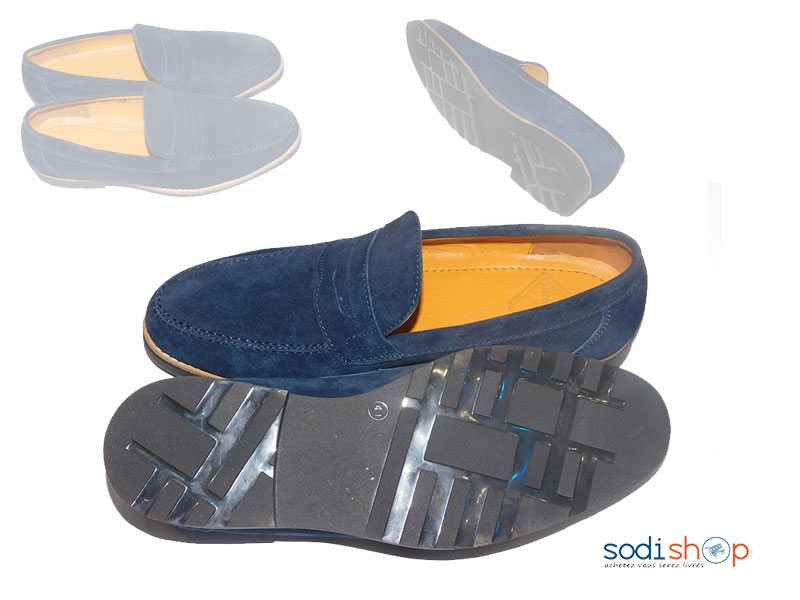 Mocassins Plates Pour Homme Couleur Bleue Foncé PL0034 – Image 2