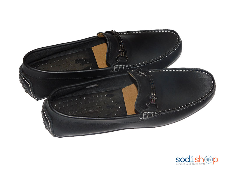 Mocassins Chaussures Plates Pour Homme Couleur Noire PL0034 – Image 3
