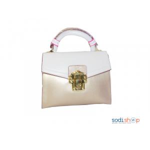 Sac à Main  Bag Couleur Blanche -Dorée Avec Effet Milano 2219- MI0023