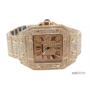 Montre Cartier, jaune or, brillant et acier. DI0026