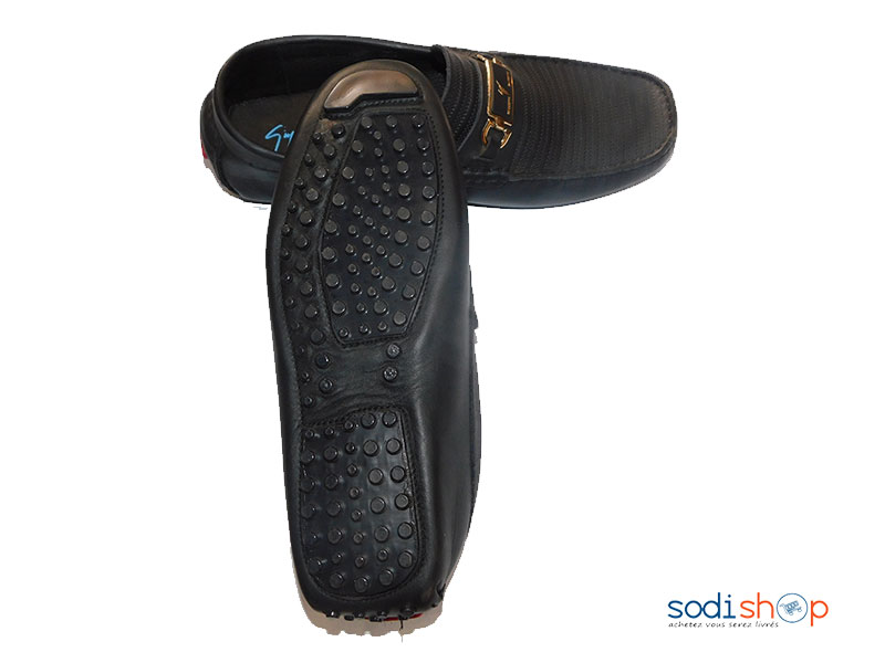 Mocassin en Cuir Noire Giuseppe Design 45W8364328 PL0034 – Image 4