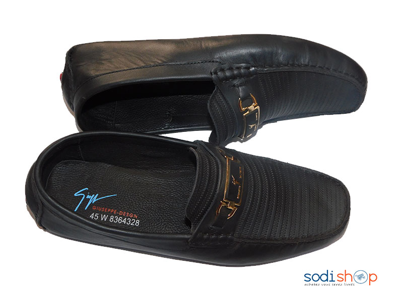 Mocassin en Cuir Noire Giuseppe Design 45W8364328 PL0034 – Image 2