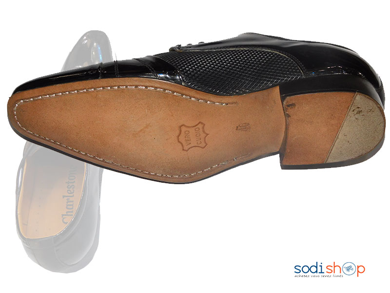 Soulier Charlestone à Lacet Pour Homme Couleur Noire Verni PL0034 – Image 3