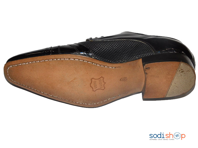 Soulier Charlestone à Lacet Pour Homme Couleur Noire Verni PL0034 – Image 2