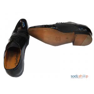 Soulier Charlestone à Lacet Pour Homme Couleur Noire Verni PL0034