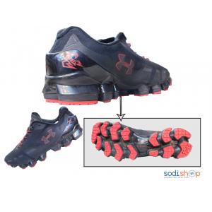 UA Scorpion Chaussures de course pour homme Noir-Rouge