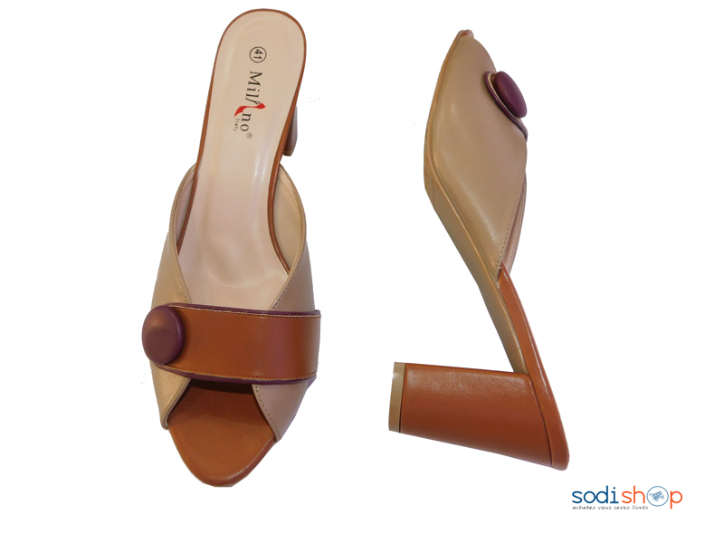 Sandale à talon pour Femme couleur Marron E 998-1 MI0023 – Image 2