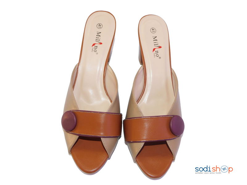 Sandale à talon pour Femme couleur Marron E 998-1 MI0023