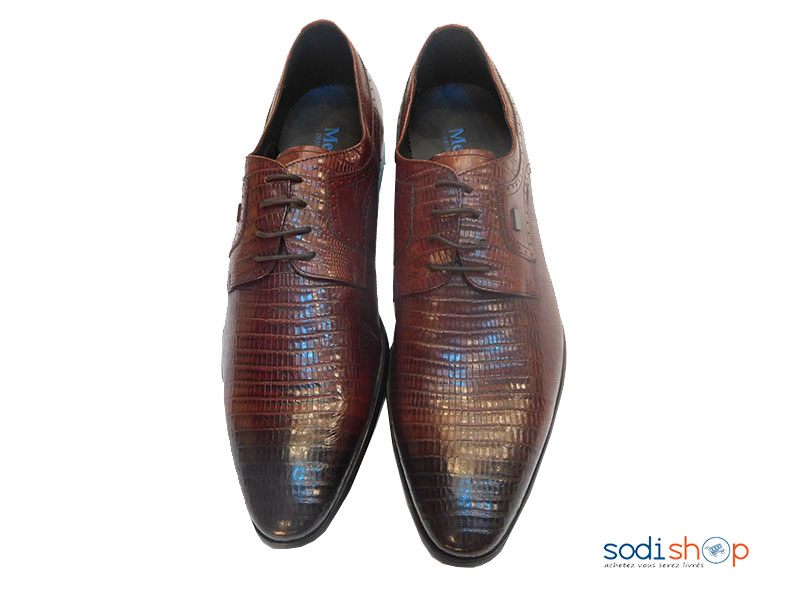 Soulier en Cuir pour Homme Couleur Rouge-Noire MeideFan PL0034 – Image 2