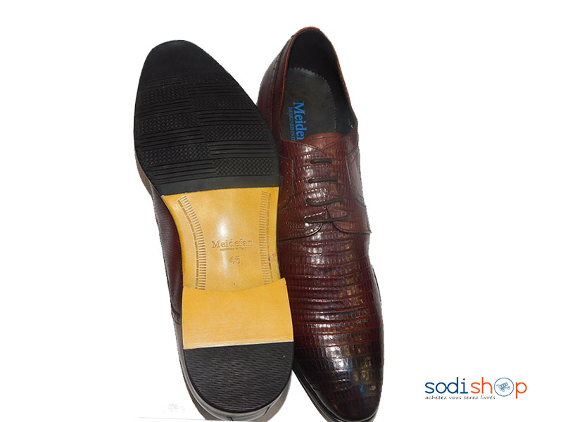 Soulier en Cuir pour Homme Couleur Rouge-Noire MeideFan PL0034 – Image 4
