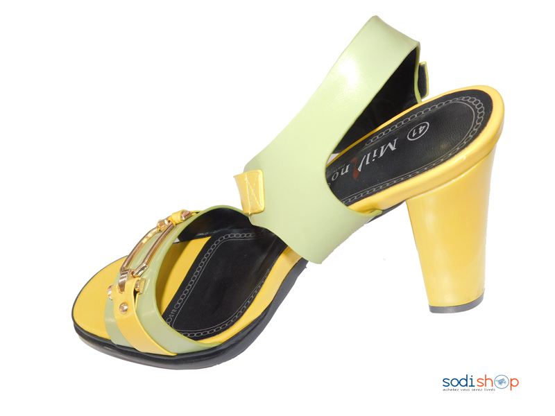 Sandale à Talon Vert-jaune Pour Femme Milano 512-3-MI0023 – Image 3