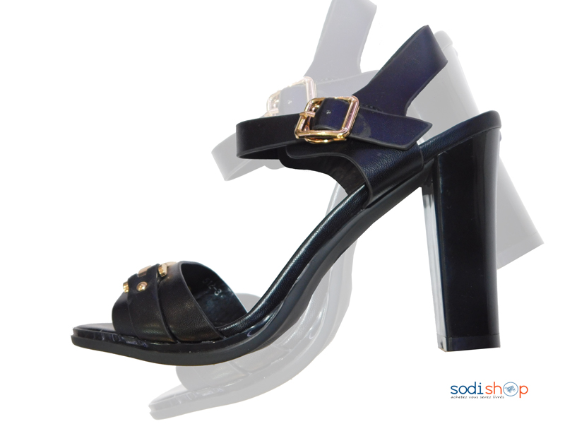 Sandale à talon femme couleur Noir perle bride Milano 512-3-MI0023