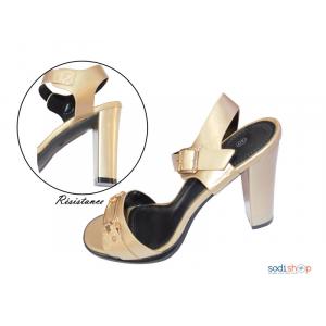 Sandale à Talon Pour Femme Milano Couleur Or 512-3 MI0023