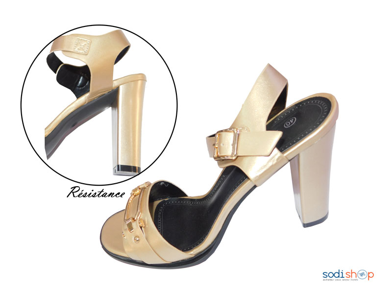 Sandale à Talon Pour Femme Milano Couleur Or 512-3 MI0023