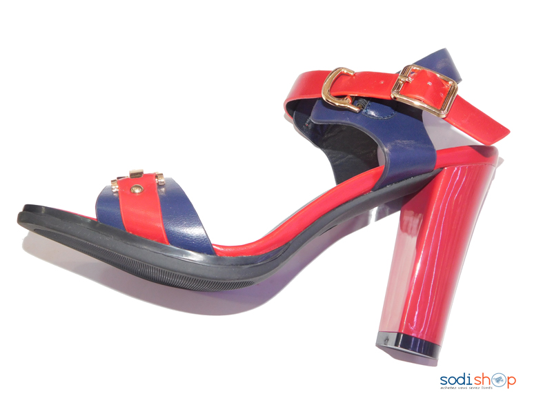 Sandale à Talon Pour Femme Milano Couleur Rouge-bleue 512-3-MI0023 – Image 2