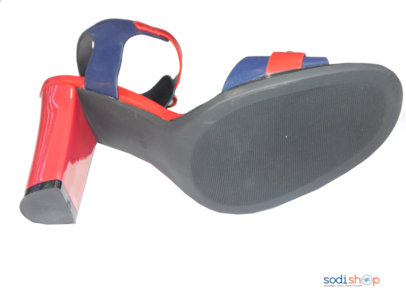 Sandale à Talon Pour Femme Milano Couleur Rouge-bleue 512-3-MI0023 – Image 3