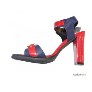Sandale à Talon Pour Femme Milano Couleur Rouge-bleue 512-3-MI0023