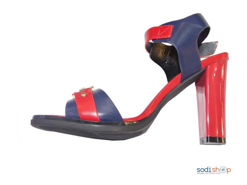 Sandale à Talon Pour Femme Milano Couleur Rouge-bleue 512-3-MI0023